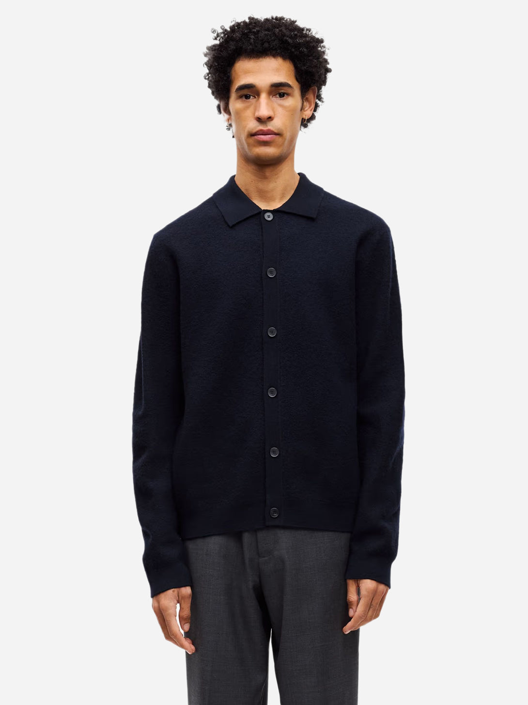 Salute Sarichard Cardigan mens Navy Cardigan Knit Long Sleeve Samsoe Samsoe 