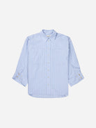 Light Blue Lynne Womens Munthe Striped Overshirt Collared Long Sleeve 