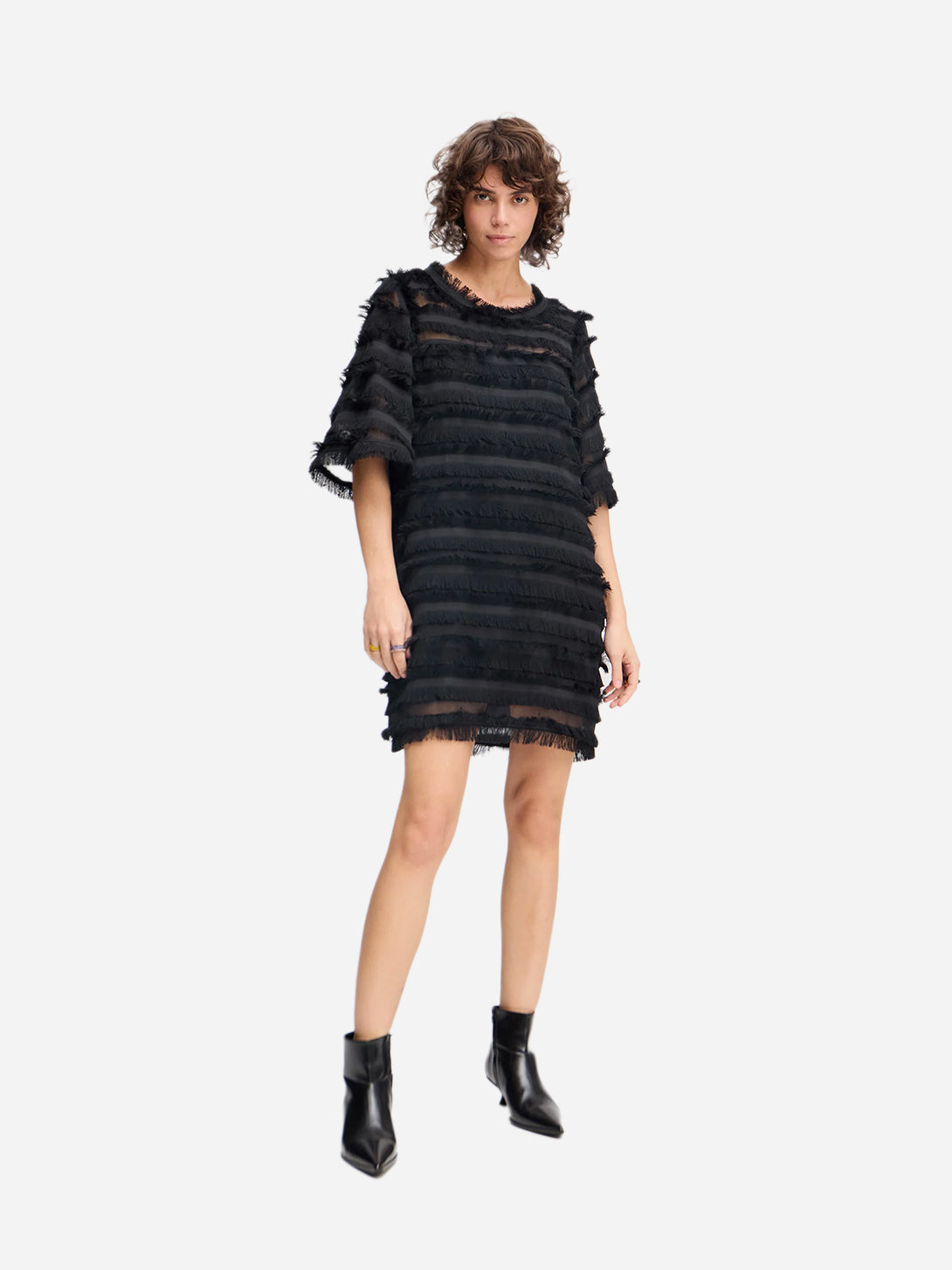 Black Levonda Womens Munthe Long Dress Recycled Polyester Dress 