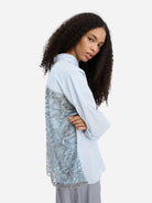 Sripe Blue Vontario Womens Woven Collared Shirt Munthe Clothing