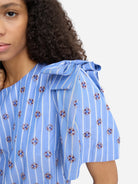 Blue Vapouri Womens Pattern Blouse Munthe Clothing