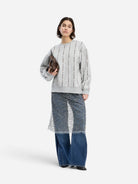 Light Grey Vesicle Womens Pullover Pattern Print Sweatshirt Munthe Clothing