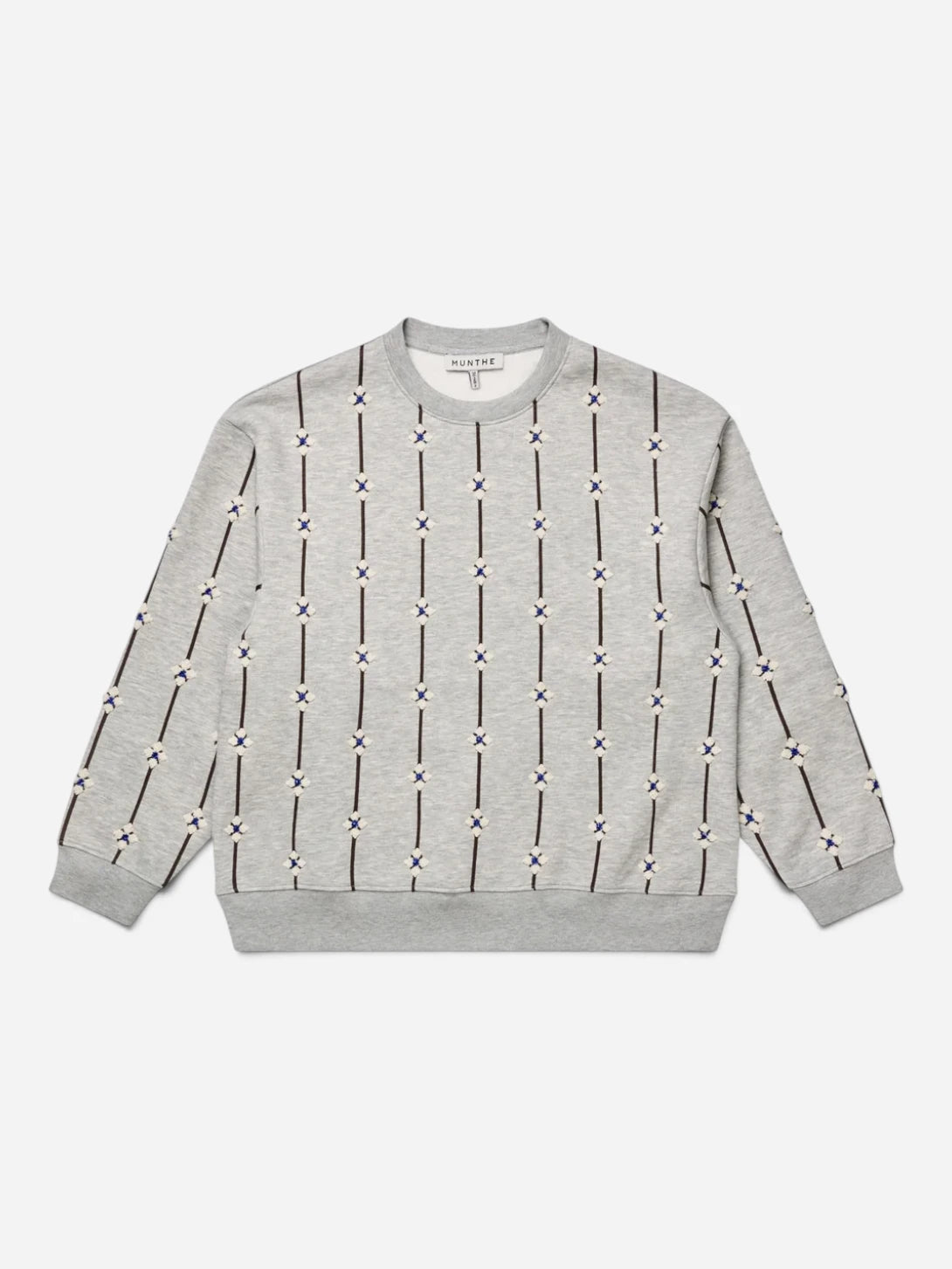 Light Grey Vesicle Womens Pullover Pattern Print Sweatshirt Munthe Clothing