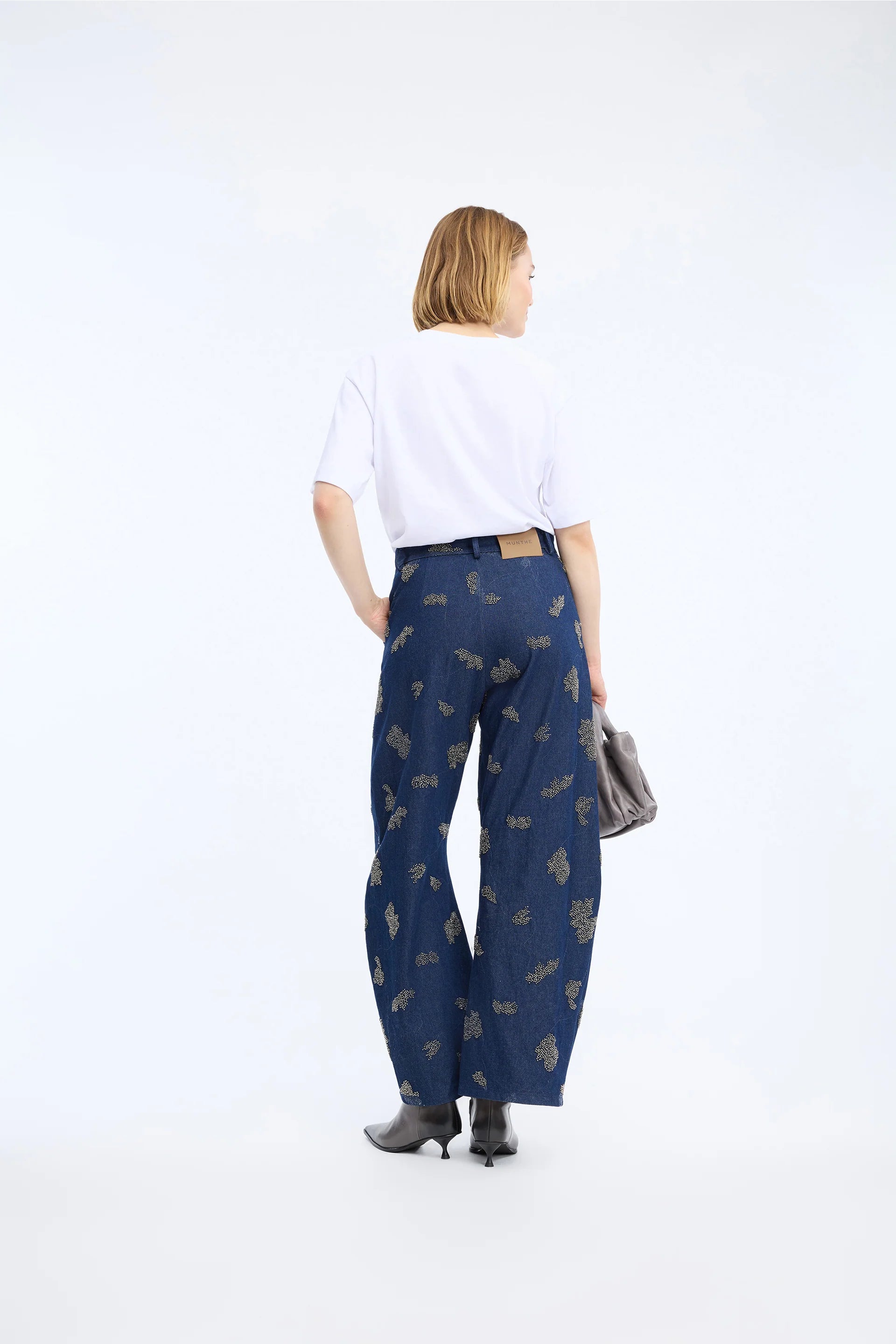 Navy Vasler Womens Graphic Denim Jeans Munthe Clothing