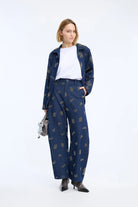 Navy Vasler Womens Graphic Denim Jeans Munthe Clothing
