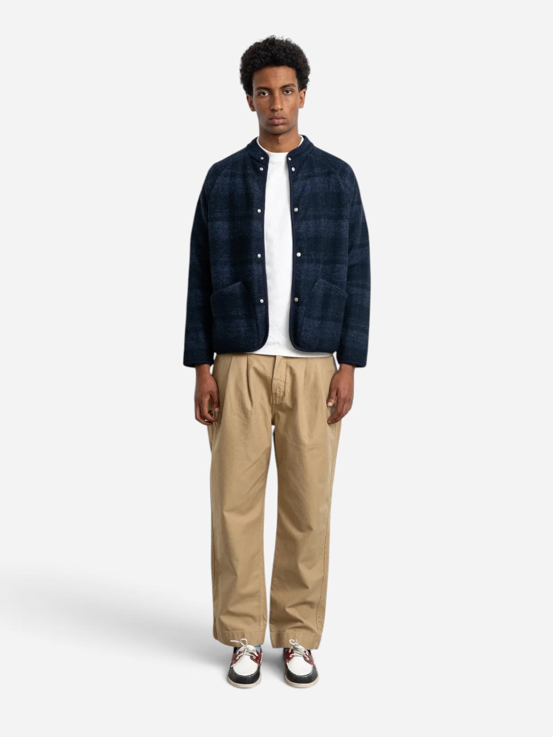 Plain Navy Atelier Jacket Mens Warm Checkered Jacket Edmmond Studios
