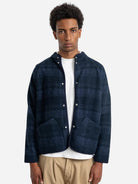 Plain Navy Atelier Jacket Mens Warm Checkered Jacket Edmmond Studios