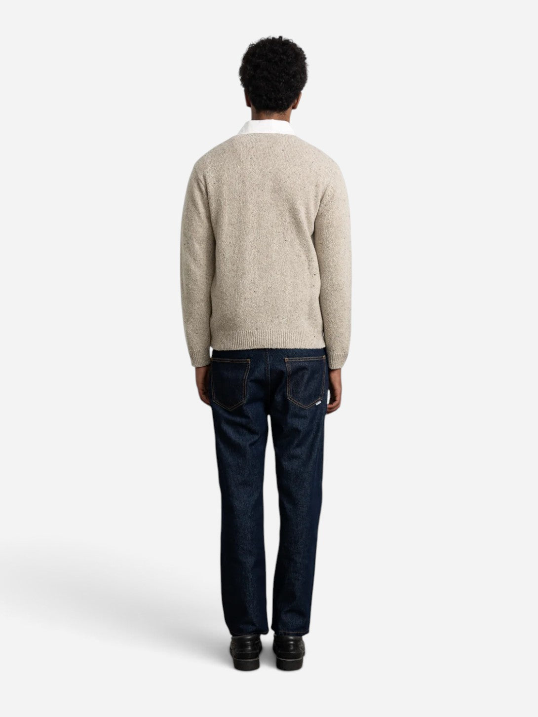 Plain Taupe Paris Polo Mens Knit Long Sleeve Polo Edmmond Studios