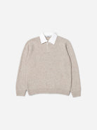 Plain Taupe Paris Polo Mens Knit Long Sleeve Polo Edmmond Studios