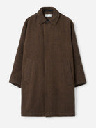 Navy/Brown Stan Coat Mens Wool Overcoat Universal Works 