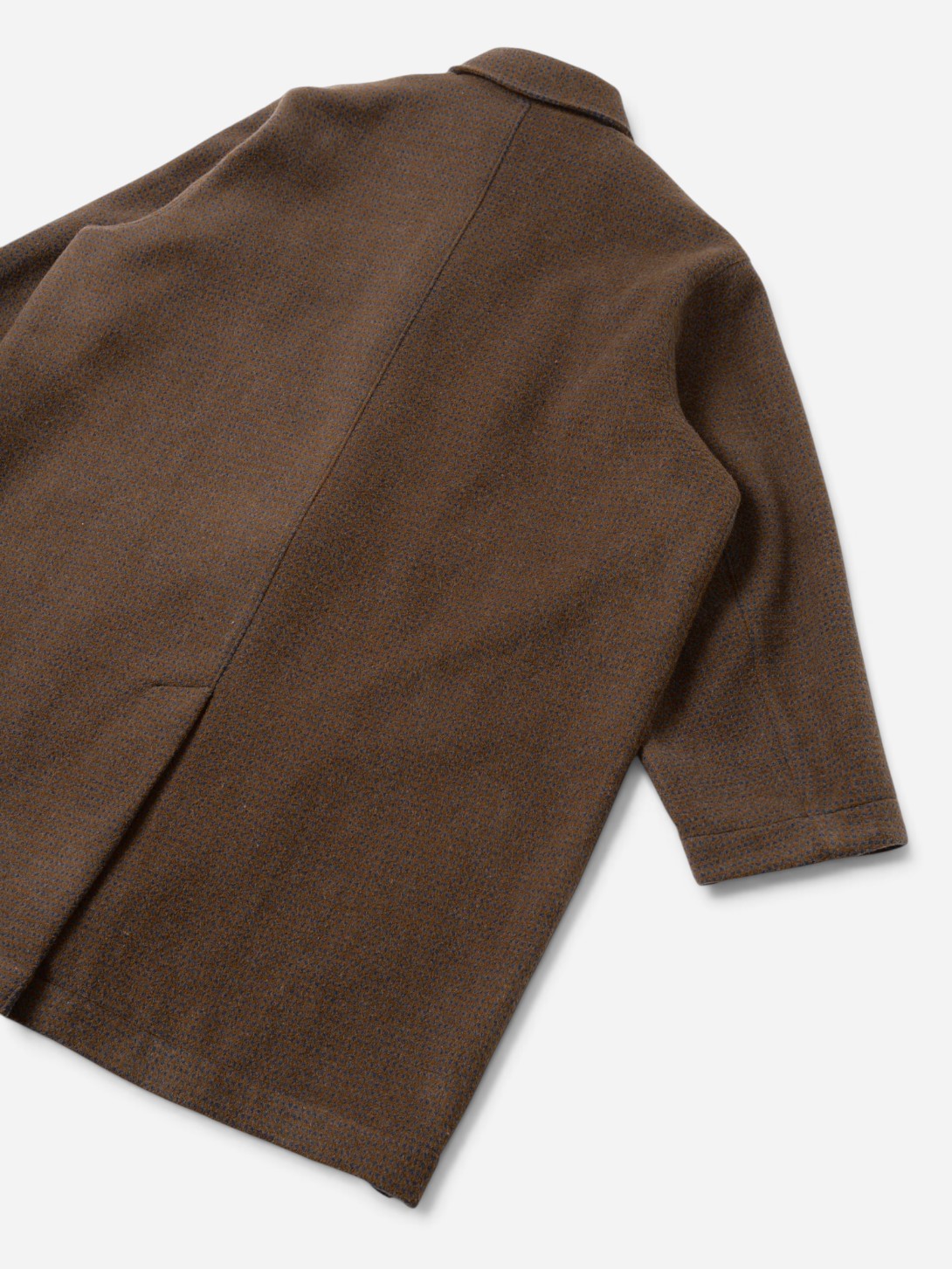 Navy/Brown Stan Coat Mens Wool Overcoat Universal Works 