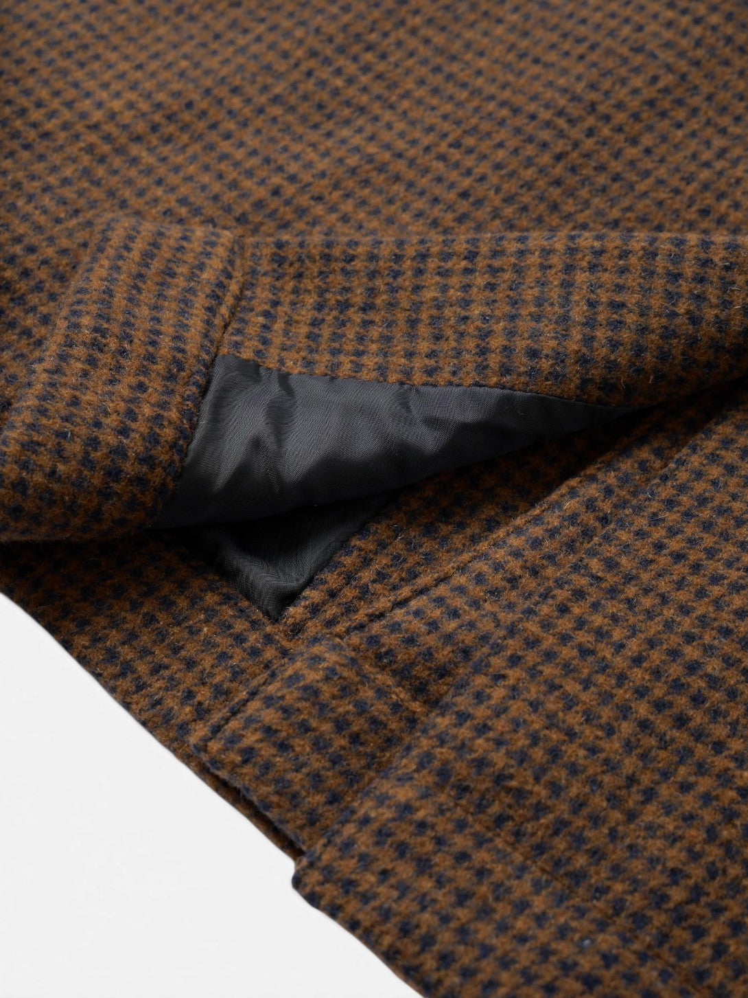 Navy/Brown Stan Coat Mens Wool Overcoat Universal Works 