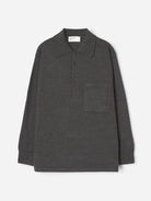 Charcoal L/S Pullover Knitwear Mens henley Pullover Universal Works
