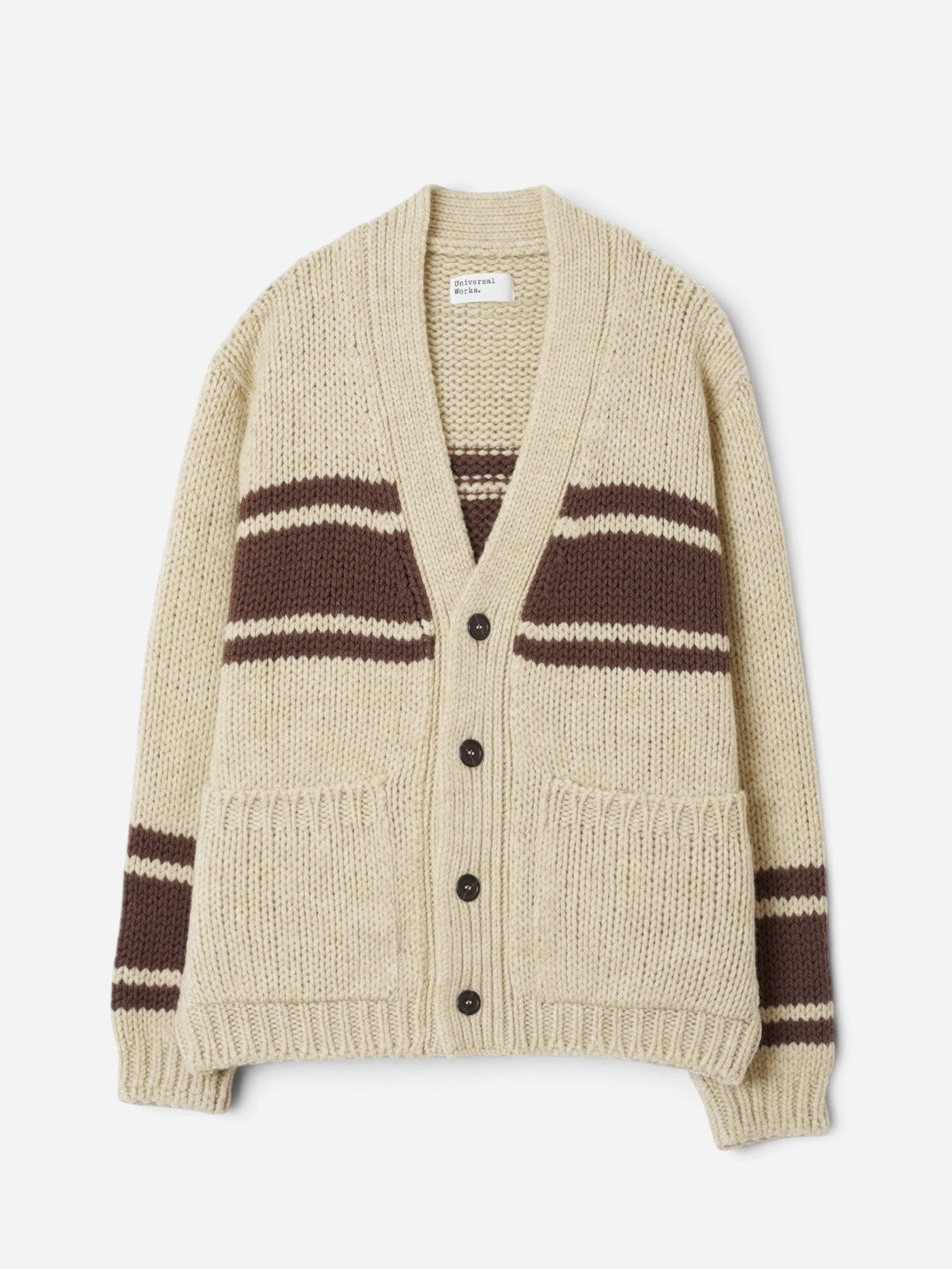 Ecru Langdale Cardigan Mens Knit Cardigan Universal Works 
