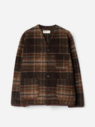 Brown Cardigan Mens Checkered Cardigan Universal Works 