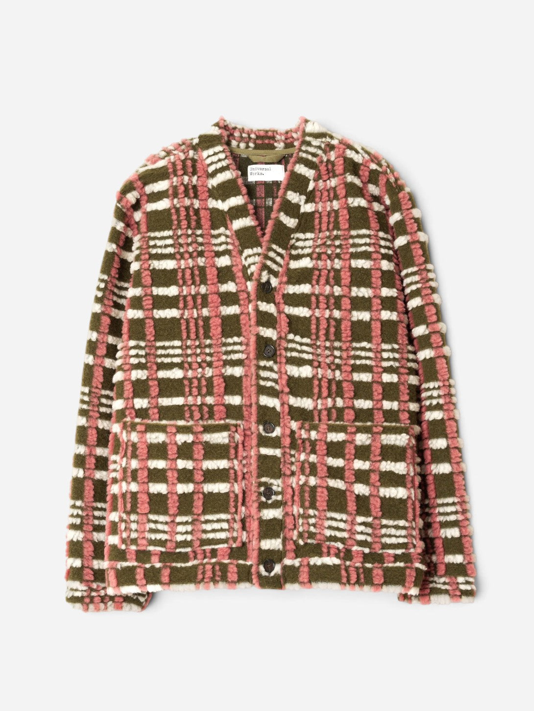 Olive Cardigan Mens Patterned Cardigan Universal Works 