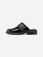 Black Ellis Womens Vagabond Leather Shoes Double Buckle Straps 