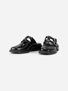 Black Ellis Womens Vagabond Leather Shoes Double Buckle Straps 