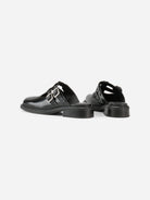 Black Ellis Womens Vagabond Leather Shoes Double Buckle Straps 