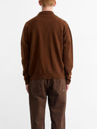 Plain Chcolate Doppel Cardigan Mens Knit Cardigan Edmmond Studios Brown Wool Cashmere 