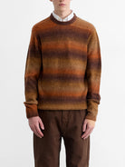 Plain Chocolate Oregon Sweater Mens Crewneck Sweater Edmmond Studios Stripes Wool Sweater 