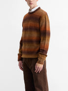 Plain Chocolate Oregon Sweater Mens Crewneck Sweater Edmmond Studios Stripes Wool Sweater 