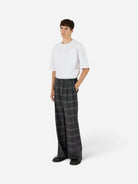 Night Sky Eco Half Elastic Plaid Pant mens Checkered Pleated Pants Krost Clothing