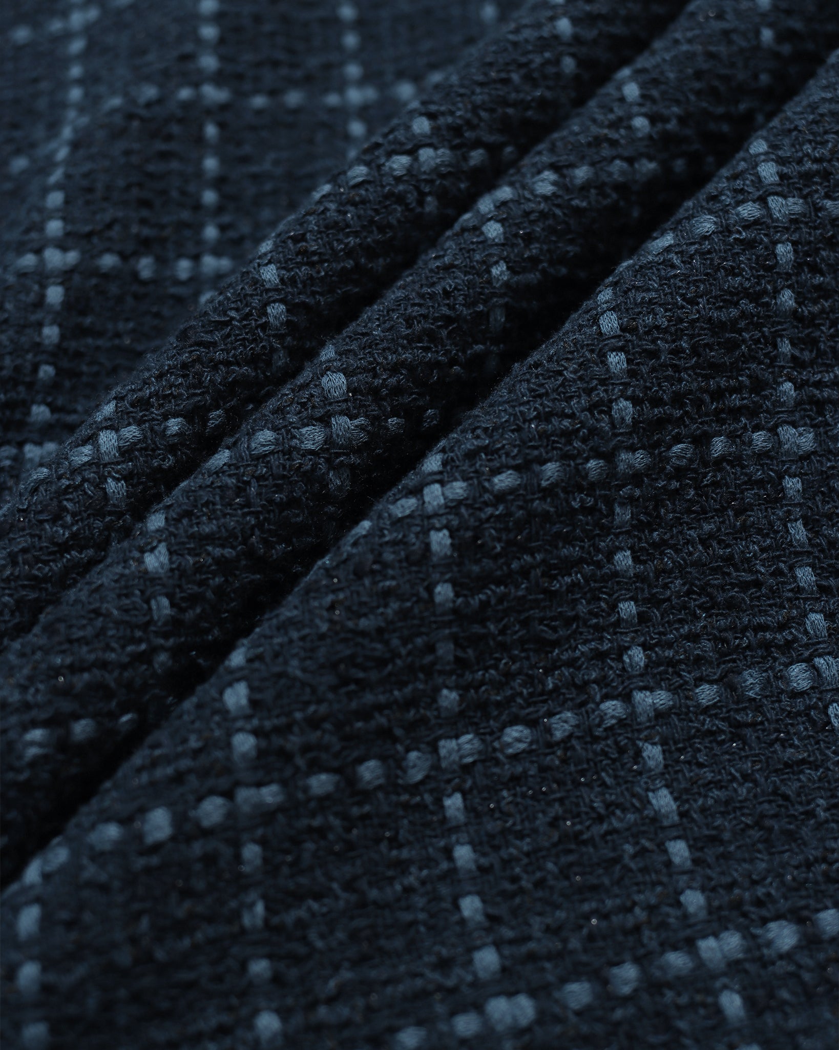 Navy/Blue Bisset Jacket - Windowpane Jacquard Mens Patterned Layering Jacket Button Up Far Afield Mens 