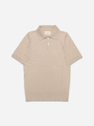 Peyote Sand Jacobs SS Polo Lace Mens Knitted Polo Shirt Far Afield 