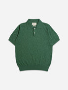 Sun Swirls - Tropical Green Belser Knitted SS Polo Far Afield Mens Knitted Polo Green Pattern Polo