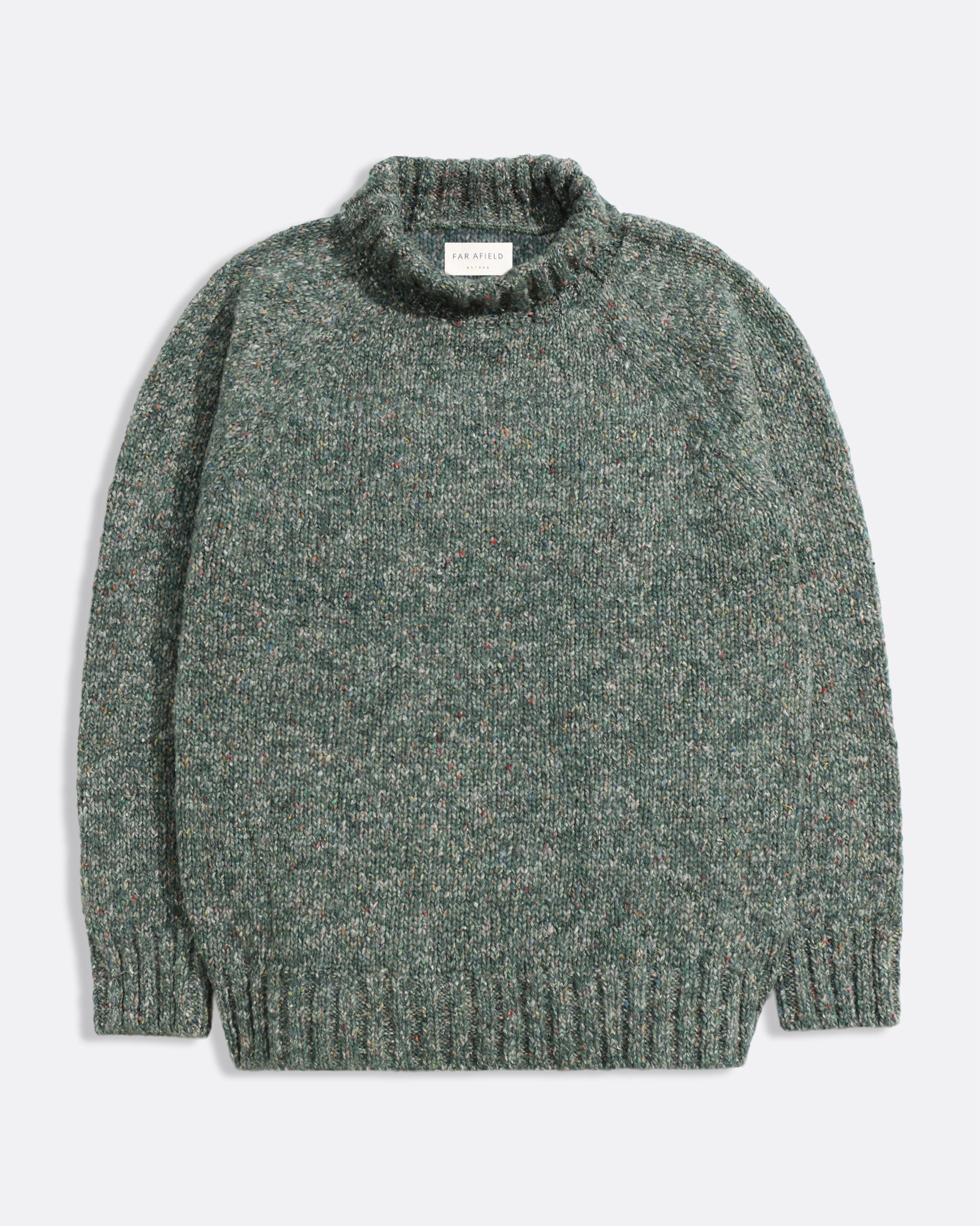 Multi Fleck Bayer Roll Neck Mens High Neck Wool Sweater Pullover Far Afield 