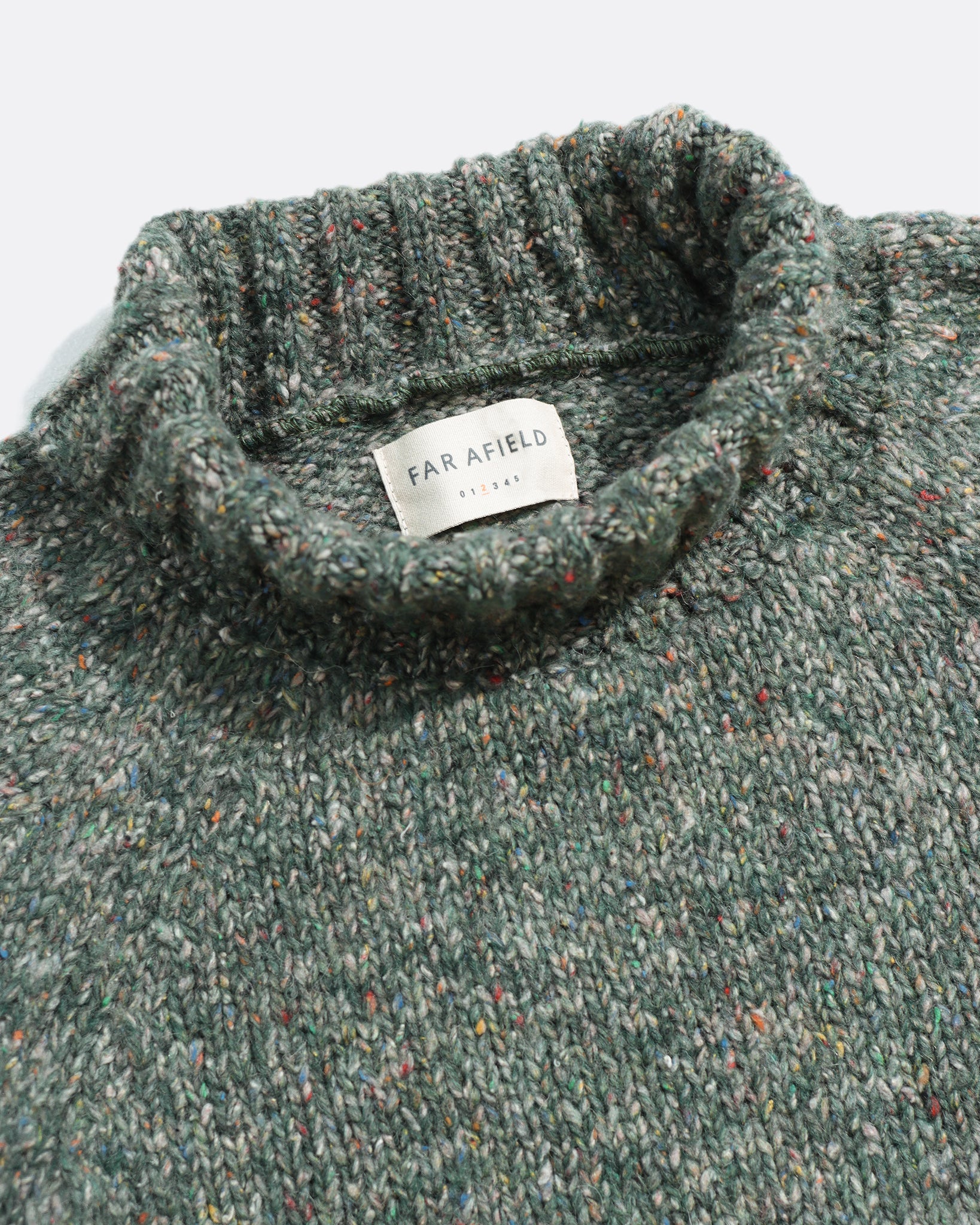 Multi Fleck Bayer Roll Neck Mens High Neck Wool Sweater Pullover Far Afield 