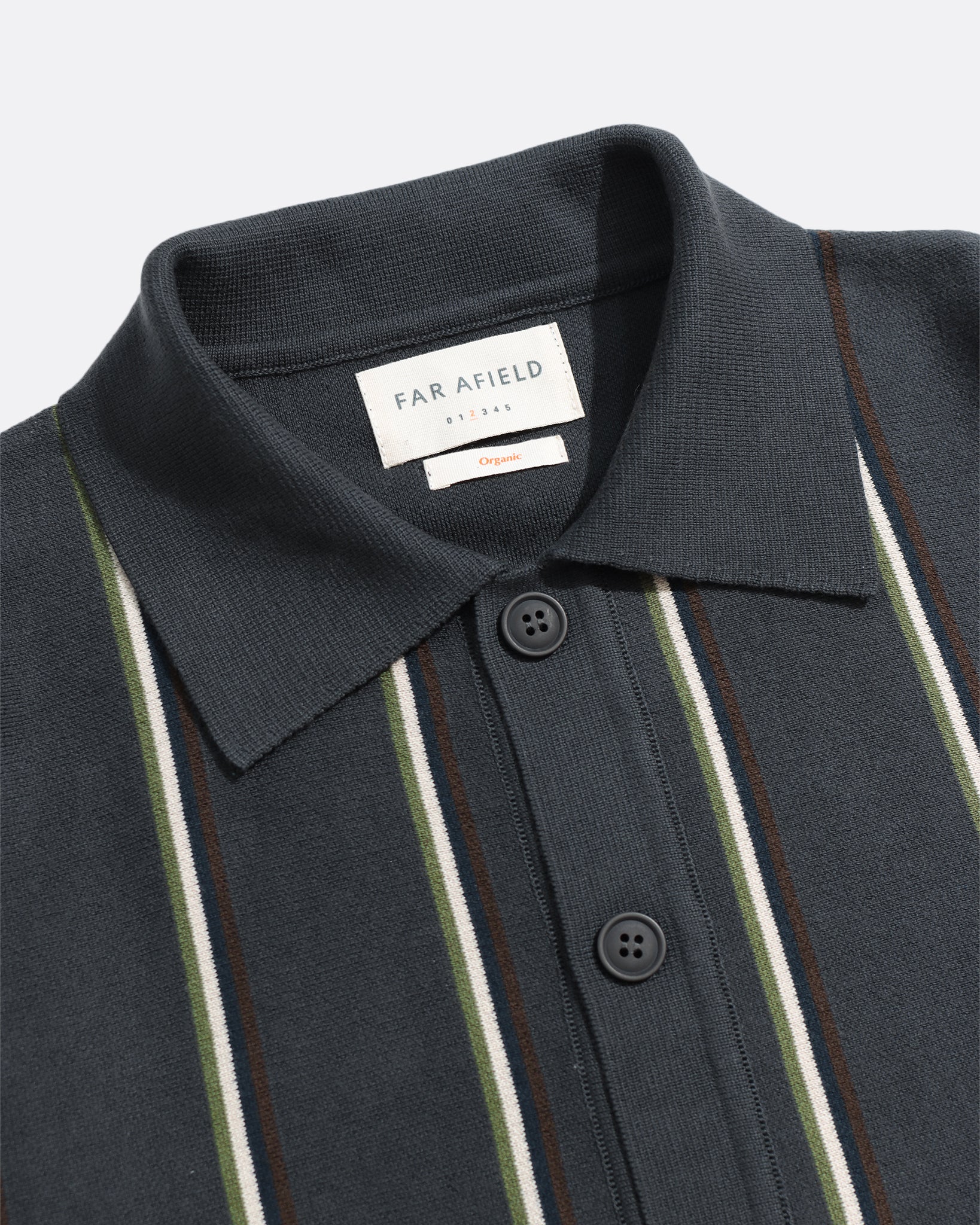 Grey Stripe Multi Zigger Cardigan - Kuki Stripe Mens Knit Button Up Cardigan Polo Long Sleeve Stripe Pattern Mens Far Afield 