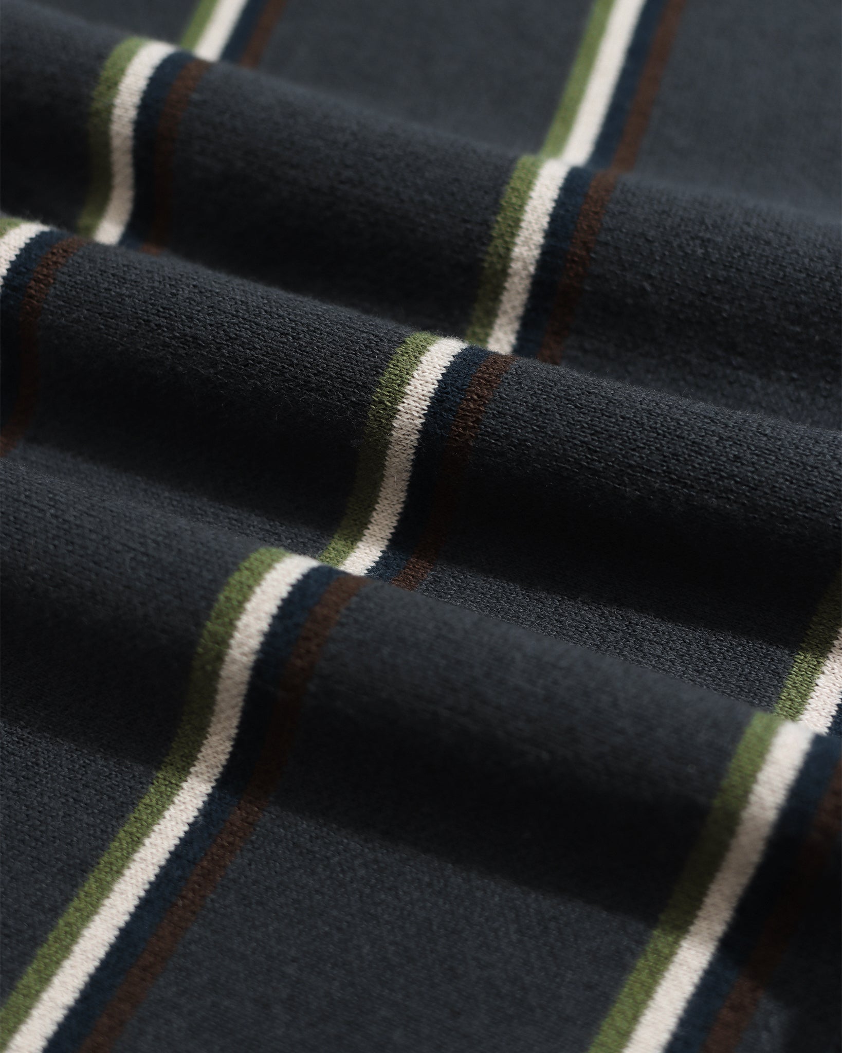 Grey Stripe Multi Zigger Cardigan - Kuki Stripe Mens Knit Button Up Cardigan Polo Long Sleeve Stripe Pattern Mens Far Afield 