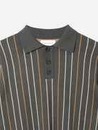 Grey Benny Knitted Polo Mens Long Sleeve Collared Polo Far Afield