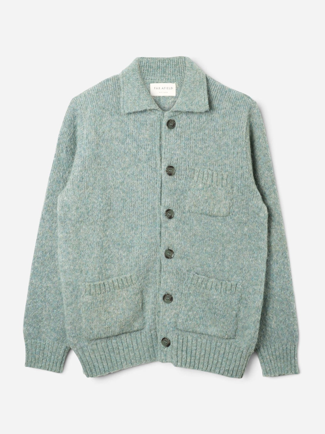 Aqua Blue Station Cardigan Mens Knit Cardigan Far Afield 