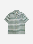 Dobby Check - Tropical Green Busey SS Shirt Far Afield Mens Knitted Button Up Shirt Green Check Collared 