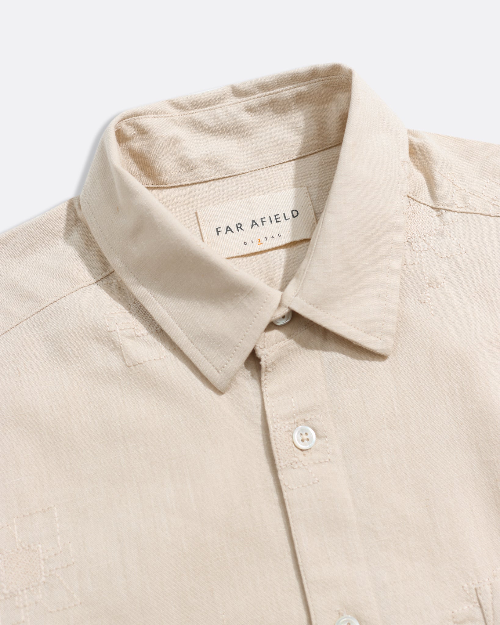 Stone Classic Shirt - Floral Embroidery Mens Far Afield Casual Button Up Shirt Embroidered Woven Shirt 