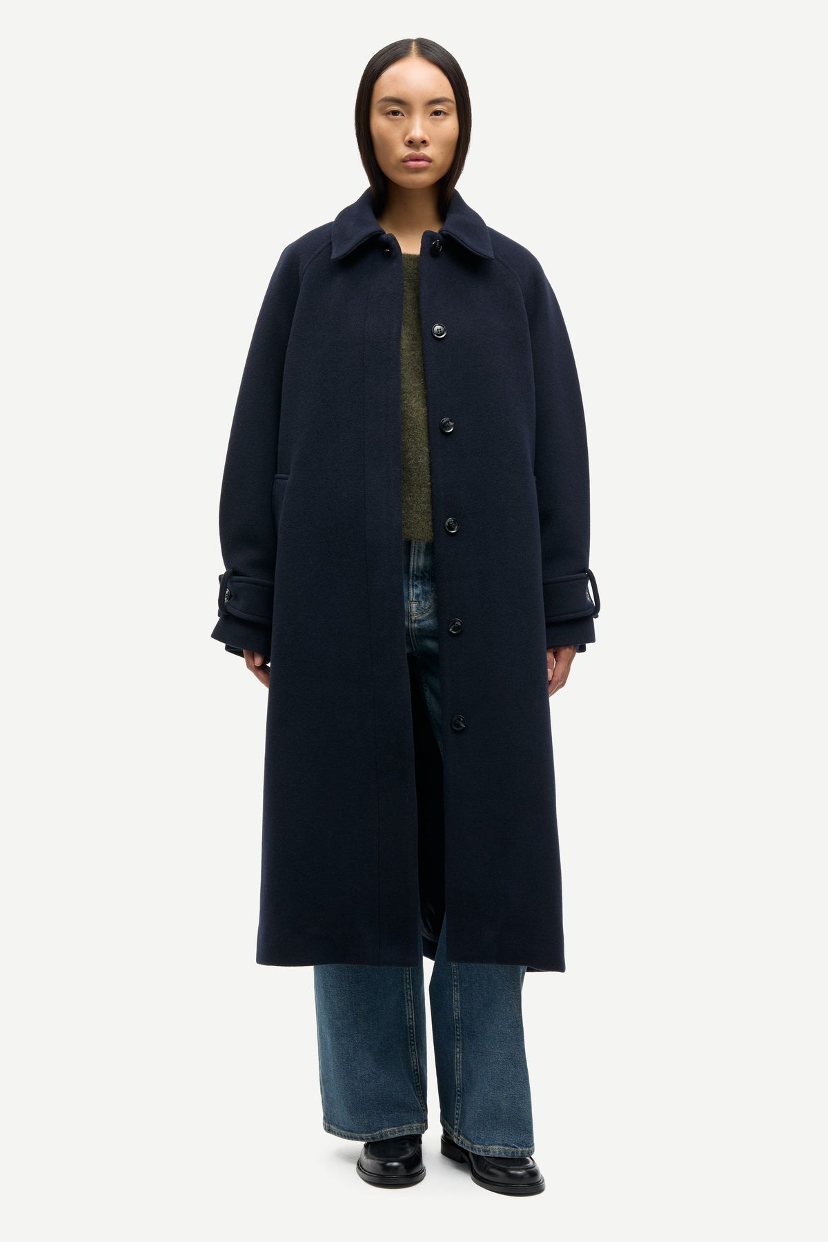 Salute Alma Coat Womens Heavy Wool Overcoat Samsoe Samsoe 