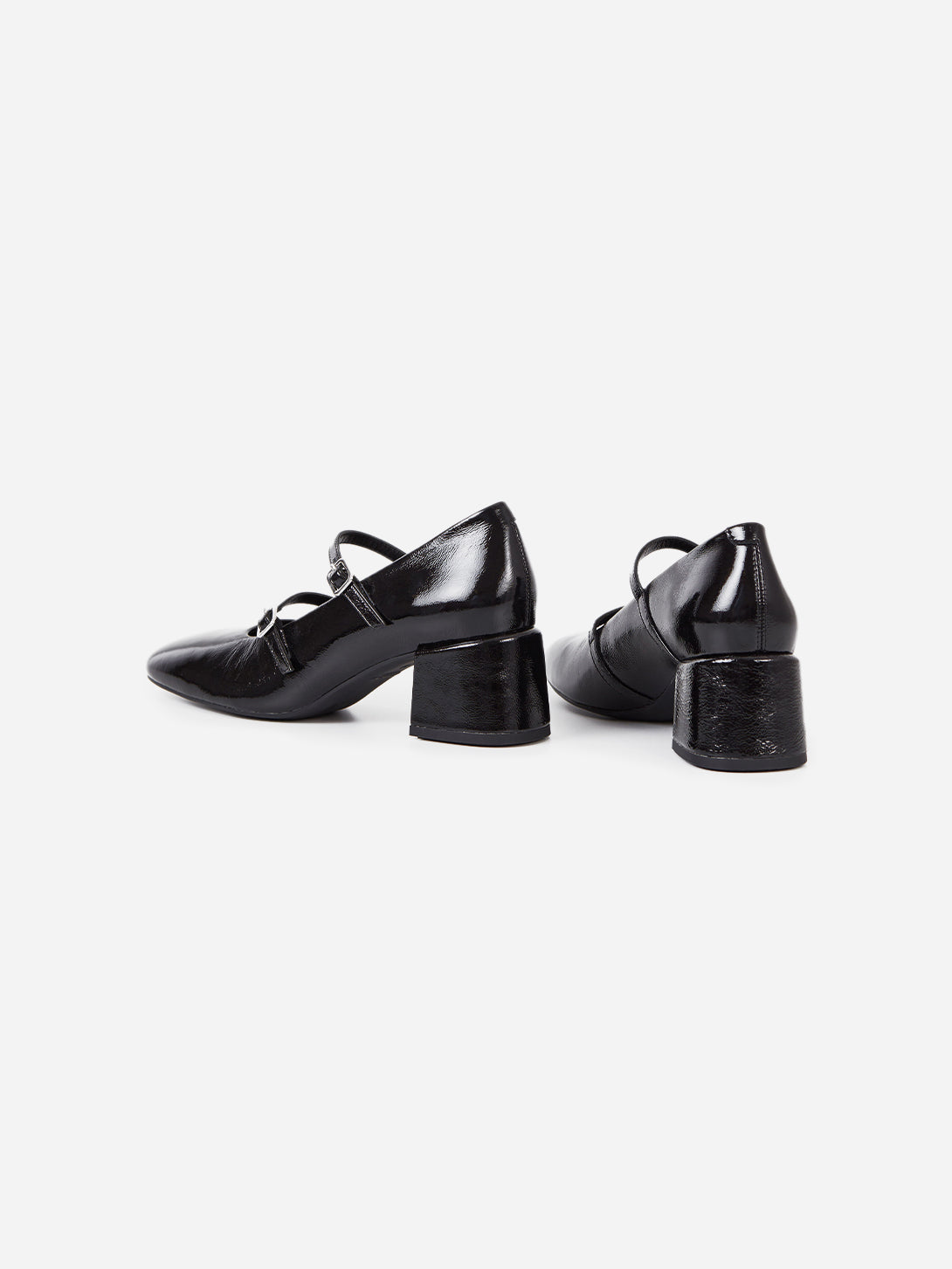 Black Adison Buckle Fastening Block Heels Vagabond