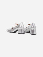 Silver Adison Buckle Fastening Block Heels Vagabond