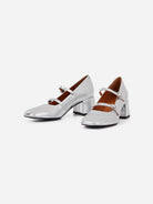 Silver Adison Buckle Fastening Block Heels Vagabond