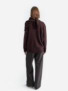 Dark Brown Wool V Neck Sweater Women V Neck Merino Wool Sweater Almina Concept 