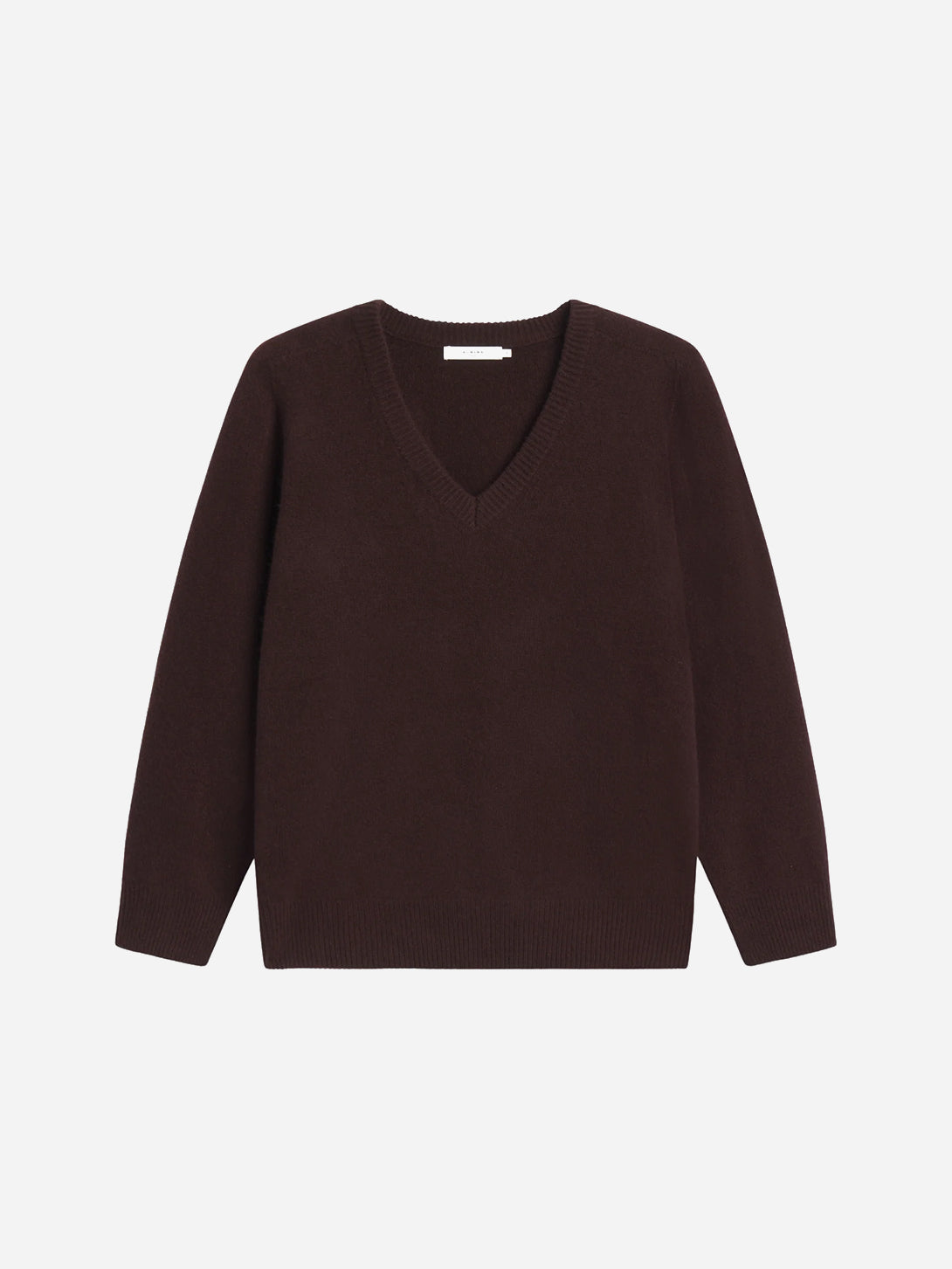 Dark Brown Wool V Neck Sweater Women V Neck Merino Wool Sweater Almina Concept 