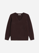 Dark Brown Wool V Neck Sweater Women V Neck Merino Wool Sweater Almina Concept 