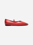 Red Sway Leather Ballet Flats Woven Red Leather Shoes Alohas 