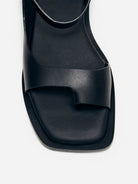 Black Tebas Leather Sandals Womens Leather Sandals Alohas Footwear 