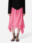 Amazing Pink Asymetric Lace Trimmed Skirt Stella Nova Clothing