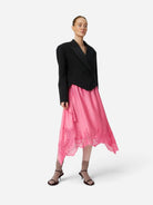Amazing Pink Asymetric Lace Trimmed Skirt Stella Nova Clothing