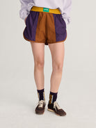 Brown Colorblock Technical Shorts Womens Shorts Bobo Choses 